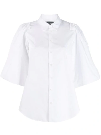 Neil Barrett Ruffle Sleeve Blouse In White