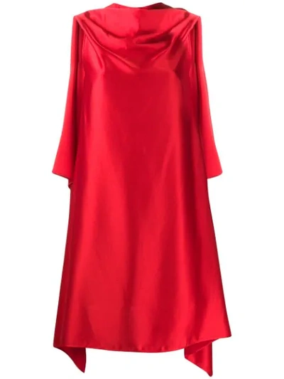Neil Barrett Asymmetric Draped Dress In Red