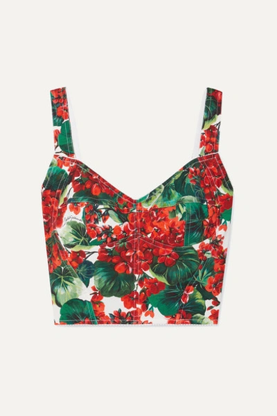 Dolce & Gabbana Dolce And Gabbana Red Geranium Soft Cup Bustier In White