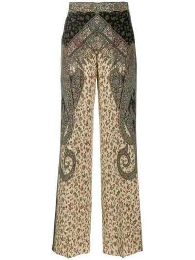 Etro Paisley Print Trousers In Neutrals