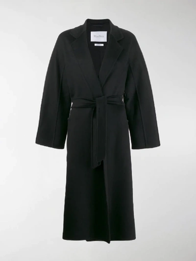 Max Mara Tie Waist Coat In Black