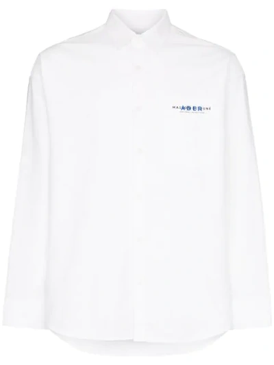 Maison Kitsuné X Ader Error Logo Chest Pocket Shirt In White
