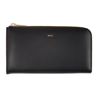 A.p.c. Navy Lise Continental Wallet In Lzz Noir