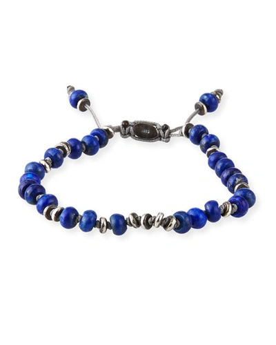 M Cohen Men's Templar Jointed Gemstone Bracelet, Blue