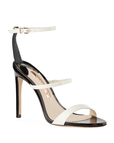 Sophia Webster Rosalind Bicolored Leather Sandals In Black/white