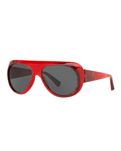Alain Mikli Marmion Acetate Aviator Sunglasses In Red