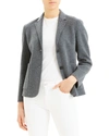 Theory Wool-cashmere Shrunken Double-face Two-button Jacket In Dark Gray Melange