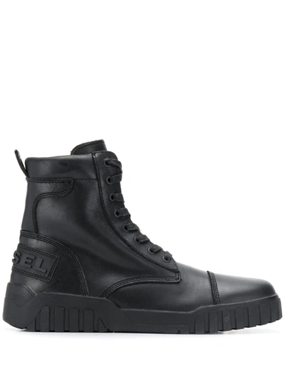 Diesel Hybrid Sneaker-boots In Black