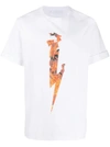 Neil Barrett White Flame Thunderbolt Crewneck T-shirt 73