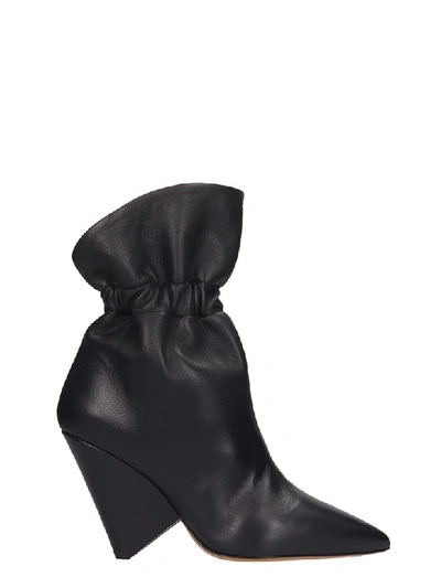 Isabel Marant Lileas High Heels Ankle Boots In Black Leather