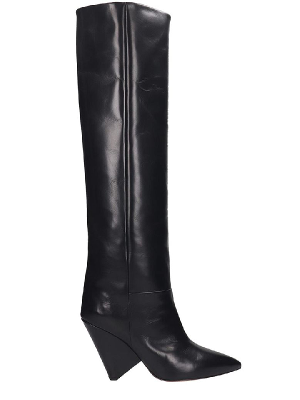 Isabel Marant Lokyo High Heels Boots In Black Leather | ModeSens