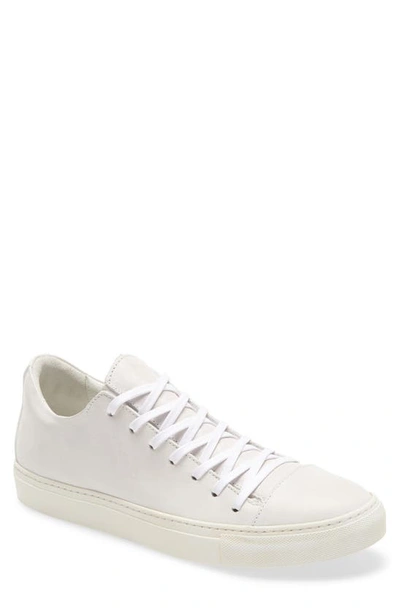 John Varvatos Men's Reed Leather Low-top Sneakers, Black In White