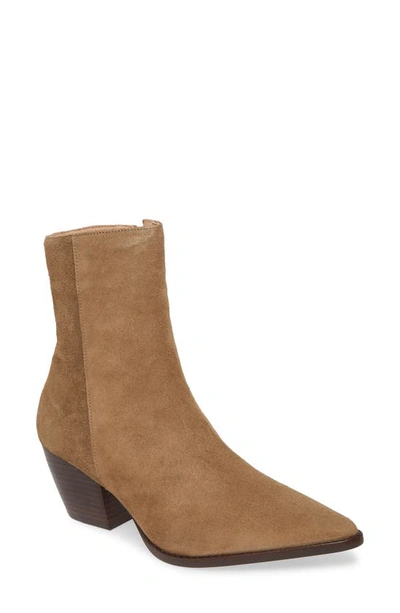 Matisse Caty Western Pointed Toe Bootie In Taupe Suede
