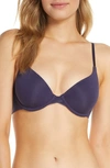 On Gossamer Cabana Cotton Blend Convertible Underwire Bra In Navy Multi