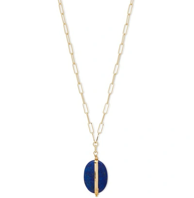 Isabel Marant Stone Pendant Necklace In Navy