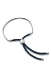 Monica Vinader Engravable Fiji Friendship Bracelet In Navy/ Sterling Silver