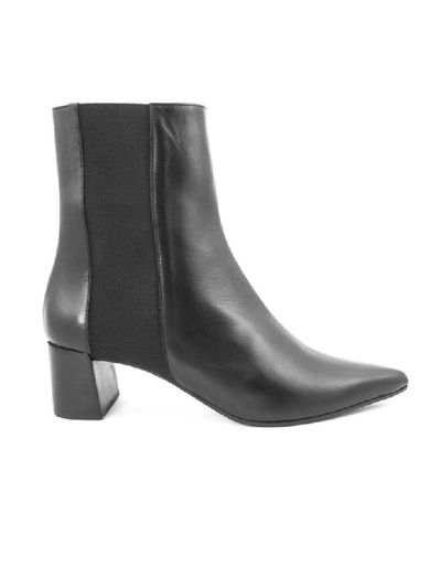 Aldo Castagna Iris Ankle Boot In Black Leather In Nero