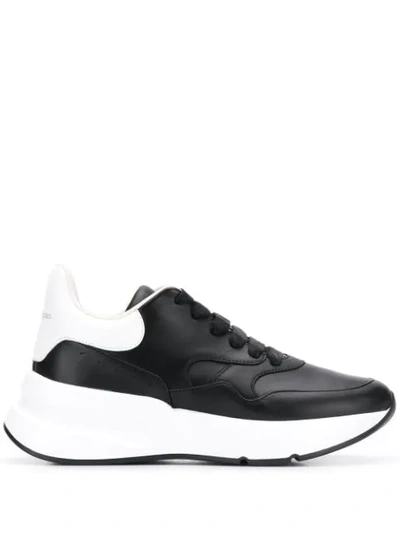 Alexander Mcqueen Oversize Runner Sneakers In Black/white