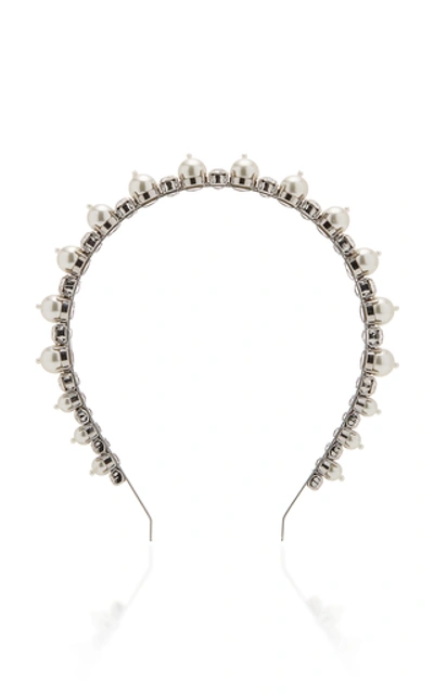 Simone Rocha Faux Pearl, Crystal And Silver-tone Headband