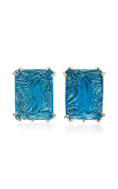 Sorab & Roshi 18k Gold And Topaz Earrings In Blue