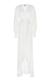 Alexis Antonella Fringed Wrap Gown In White