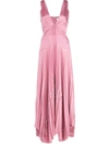 Alexis Bellona Asymmetric Satin Maxi Dress In Pink