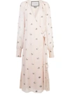 Alexis Roksana Embroidered Georgette Wrap Dress In White