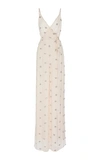 Alexis Cosmina Sequin-embroidered Wrap-effect Georgette Jumpsuit In Pink