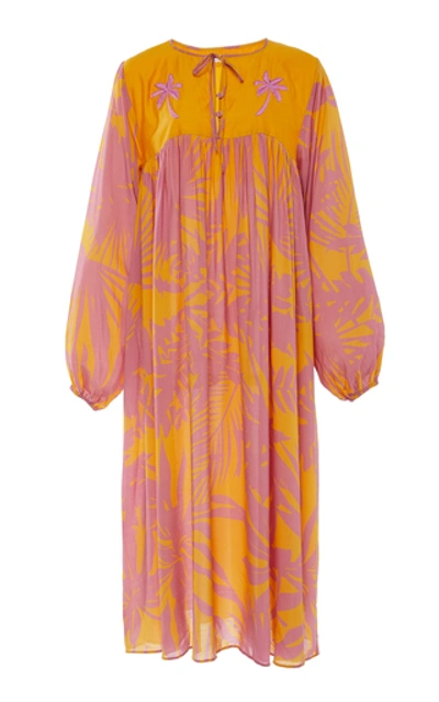 Carolina K Betka Embroidered Dress In Yellow