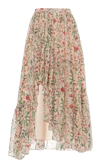 Amur Women's Genie Floral Silk Midi Skirt In Blush Multi Wildflowers