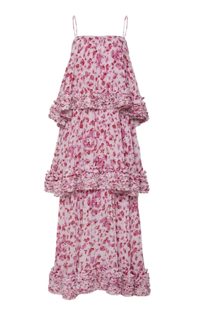 Amur Nicola Ruffle-trimmed Chiffon Maxi Dress In Print
