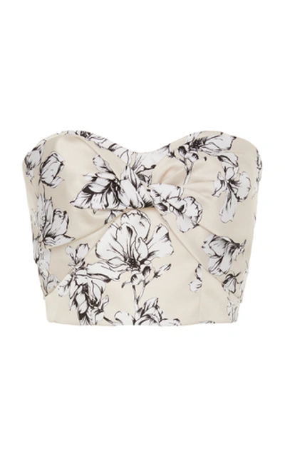 Amur Ona Floral-patterned Crepe De Chine Strapless Top In Print
