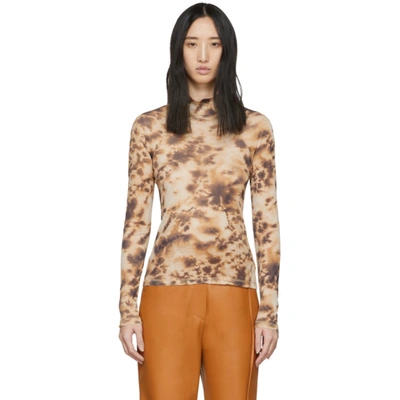 Nanushka Madi Tie-dyed Turtleneck Top In Brown