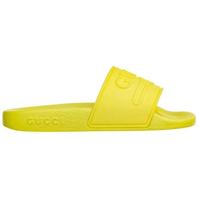 Gucci Girls Slippers In Yellow