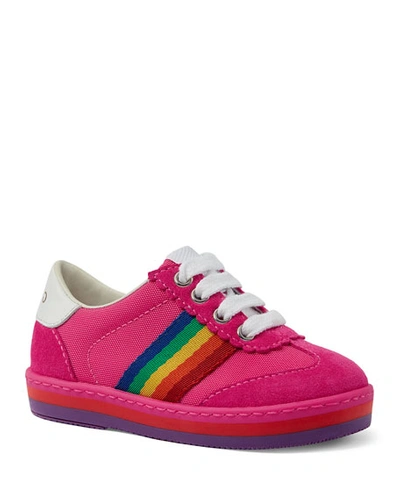 Gucci Suede Rainbow Sides Sneakers, Toddler/kids In Multi