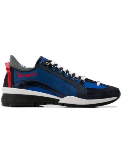 Dsquared2 Men's Shoes Leather Trainers Sneakers 551 In Blue