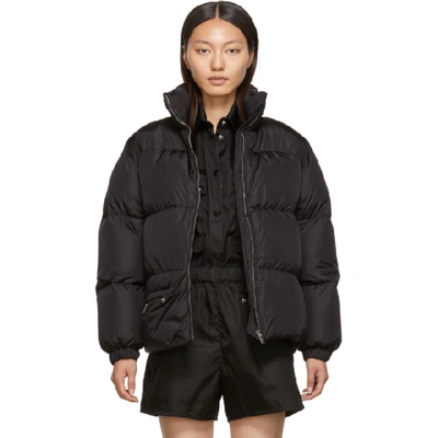 Prada Down And Feather-filled Technical Jacket In Black