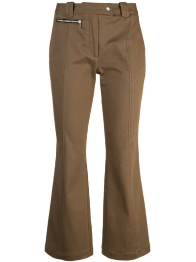 Proenza Schouler Cropped Cotton-blend Twill Flared Pants In Fatigue
