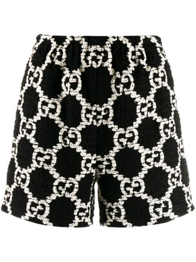 Gucci Gg Tweed Shorts In 1070 Black/white