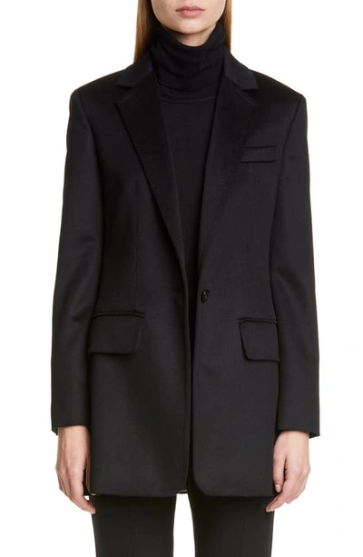 Max Mara Fagiani Camel Hair Jacket In Black