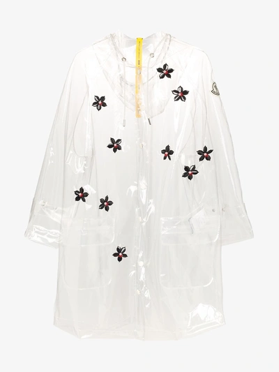 Moncler Genius 4 Moncler Simone Rocha Floral Appliqué Raincoat In White