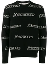 Moncler Allover Logo Wool & Cashmere Sweater In Black
