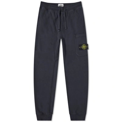 Stone Island Garment Dyed Cargo Sweat Pant In Blue
