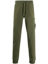 Stone Island Logo-patch Cotton Cargo Track Pants In Green