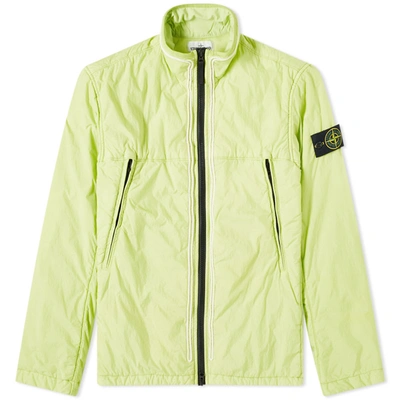 Stone Island Garment Dyed Crinkle Reps Ny Piping Jacket In Green