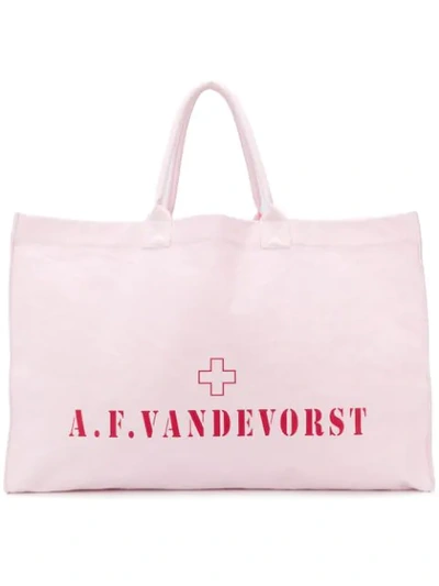 A.f.vandevorst Logo Large Tote Bag In Pink