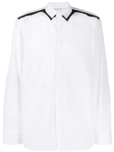 Neil Barrett Contrast Edge Shirt In White