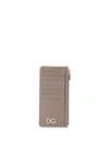 Dolce & Gabbana Logo Plaque Cardholder In Brown