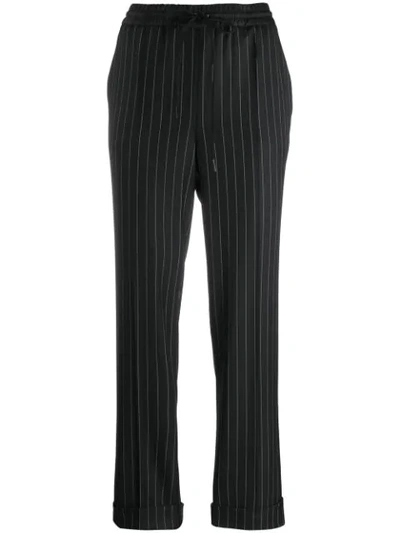 P.a.r.o.s.h Striped Print Trousers In Black