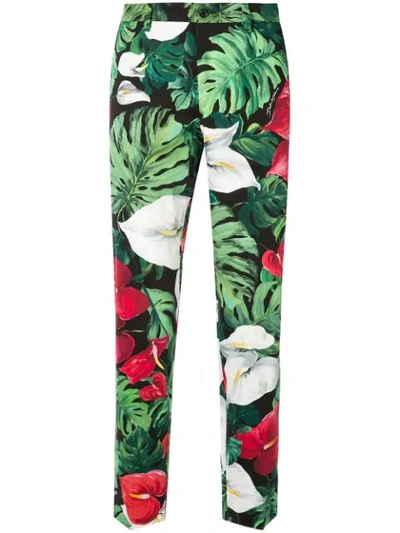 Dolce & Gabbana Floral Print Trousers In Multicolour